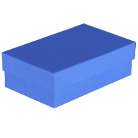 Boîte cadeaux écrin pour parure en carton de couleur bleue. Intérieur en mousse.