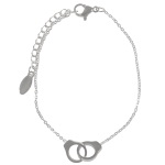 Bracelet Menottes en acier avec fermoir mousqueton et rallonge de 2.50 cm.