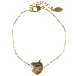 Bracelet avec tête de licorne en acier doré.