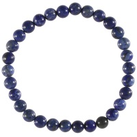 Bracelet boules élastique de perles en véritable pierre de Lapus Lazuli.