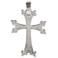 Pendentif croix arménienne en argent 925/000 rhodié.