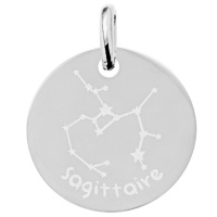 Pendentif avec motif de la constellation du signe du zodiaque Sagittaire en argent 925/000 rhodié.