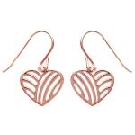 Boucles d'oreilles coeur en plaqué or rosé.