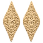 Boucles d'oreilles pendantes en plaqué or jaune 18 carats.