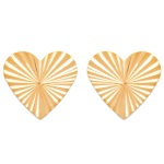 Boucles d'oreilles cœurs avec motif en relief en plaqué or 18 carats.