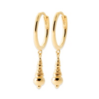 Boucles d'oreilles créoles avec pendants en plaqué or jaune 18 carats.
