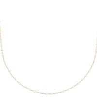 Collier en plaqué or 18 carats avec perles de miyuki de couleur blanche. Fermoir mousqueton avec 3 cm de rallonge.