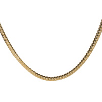 Collier chaîne maille serpent en acier doré. Fermoir mousqueton avec 5 cm de rallonge.