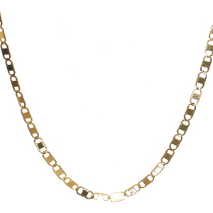 Collier composé d'une chaîne en acier doré. Fermoir mousqueton avec 7 cm de rallonge.