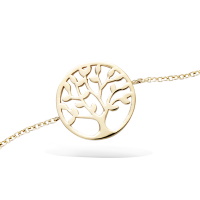 Bracelet composé d'une chaîne et d'un arbre de vie en plaqué or jaune 18 carats.