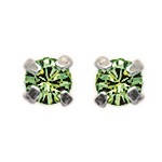 Boucles d'oreilles en argent 925/000 et cristal vert.