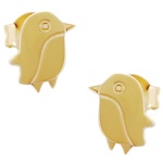 Boucles d'oreilles oiseau en plaqué or.