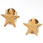 Boucles d'oreilles étoile de mer en plaqué or.