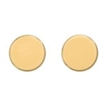 Boucles d'oreilles disques lisses en plaqué or jaune 18 carats.