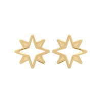 Boucles d'oreilles pendantes en forme d'étoile ajourée en plaqué or jaune 18 carats.