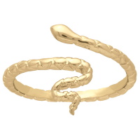 Bague en forme de serpent en plaqué or jaune 18 carats.