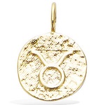 Pendentif signe du zodiaque taureau en plaqué or.