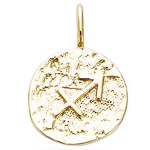Pendentif signe du zodiaque sagittaire en plaqué or.