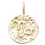 Pendentif signe du zodiaque capricorne en plaqué or.