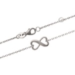 Bracelet motif cœurs en forme d'infini en argent 925/000 rhodié.
