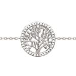 Bracelet arbre de vie en argent 925/000 rhodié et oxyde de zirconium.