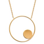 Collier avec pendentif cercle en plaqué or.