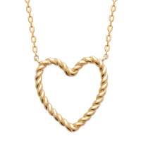 Collier composé d'une chaîne et d'un pendentif en forme de coeur en plaqué or jaune 18 carats. Fermoir mousqueton avec anneaux de rappel à 40, 42 et 45 cm.