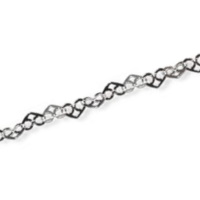 Bracelet chaîne de cheville avec maille en forme de cœur en argent 925/000 rhodié.