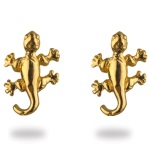 Boucles d'oreilles salamandre en plaqué or.