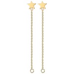Boucles d'oreilles pendantes avec étoiles en plaqué or.
