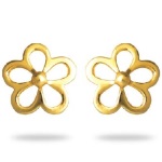 Boucles d'oreilles fleurs en plaqué or.
