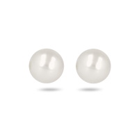 Boucles d'oreilles puces en argente rhodié 925/000 surmontées d'un perle de Majorque d'imitation.