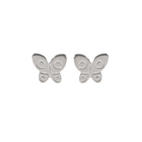 Boucles d'oreilles puces en forme de papillon en argent 925/000.