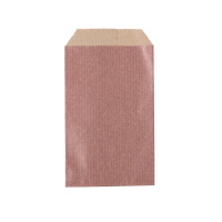 Pochette cadeau en papier kraft rose avec rabat.